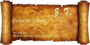 Zelnik Tibor névjegykártya